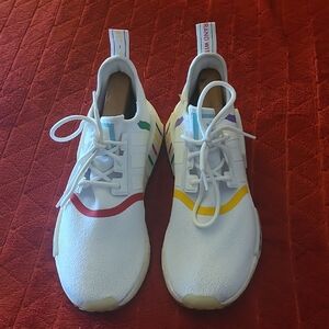 Adidas Pixar White Sneakers with Multicolor Accents Size 9